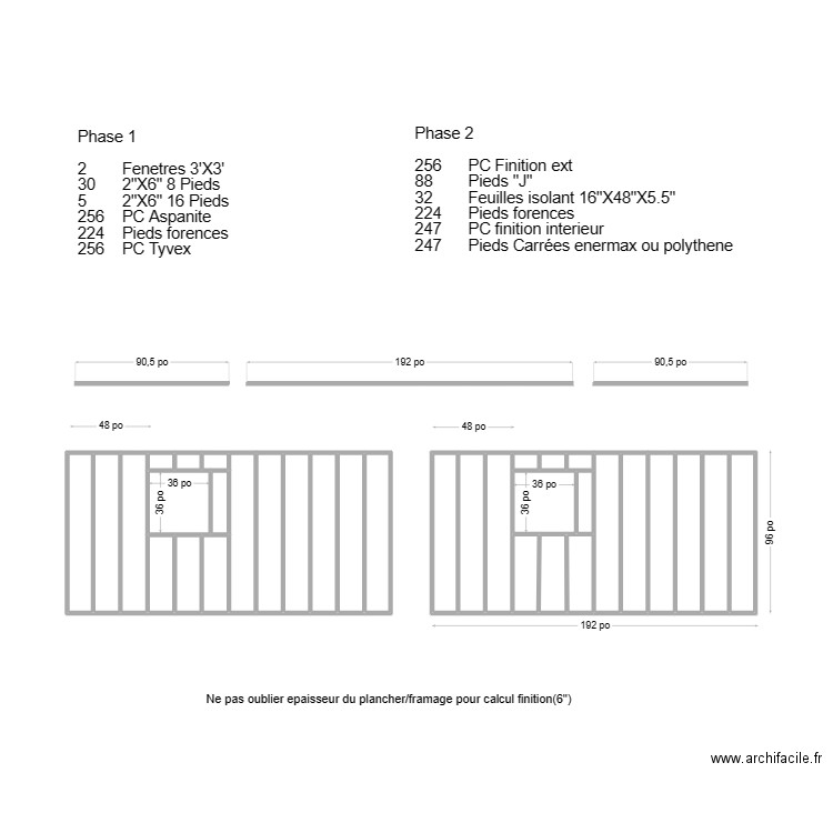 Mur Cote Fleuve 16X32. Plan de 34 pièces et 21 m2