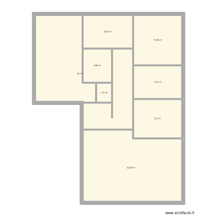 rotterij. Plan de 8 pièces et 109 m2