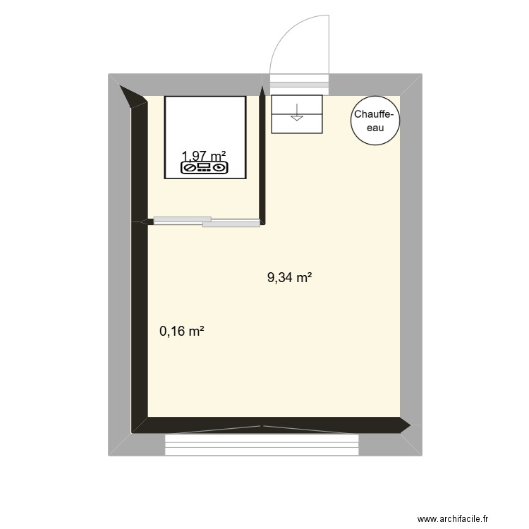 GARAGE APR TRAVAUX. Plan de 3 pièces et 11 m2