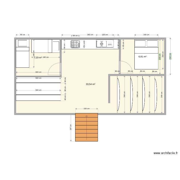 Carbet Saul 45m2. Plan de 0 pièce et 0 m2