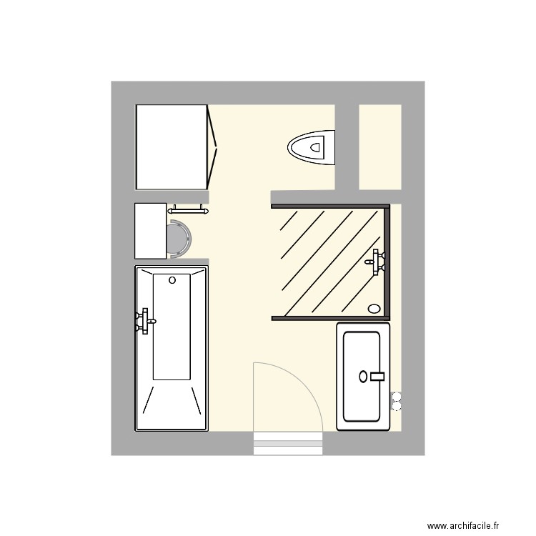 Salle de Bains 2 - Plan dessiné par SME_Chuzelles