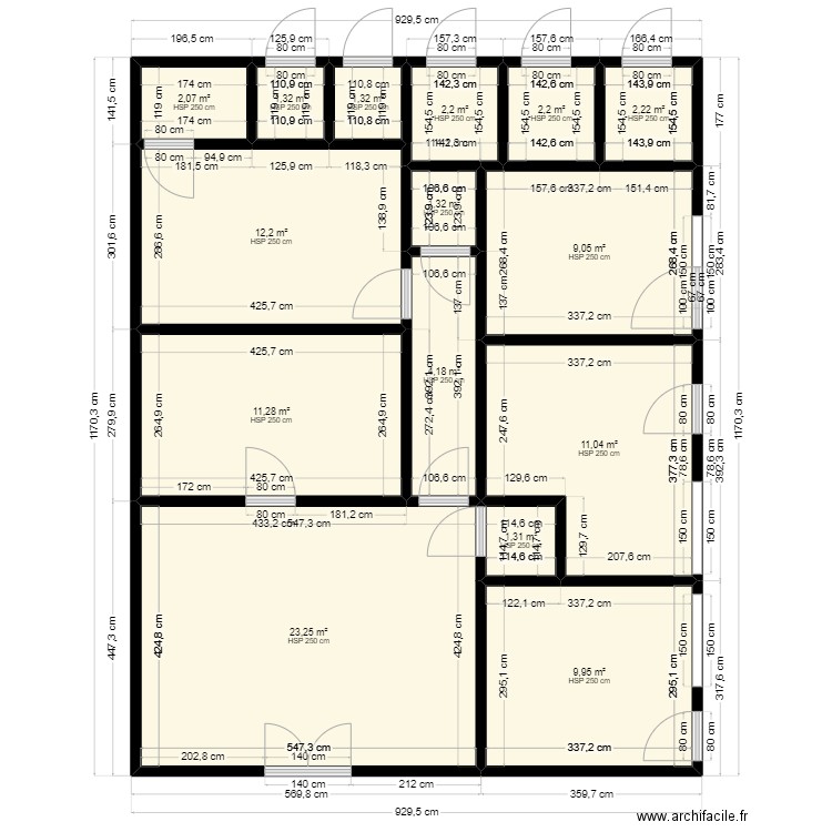 Loft privée Dr Doh. Plan de 15 pièces et 95 m2