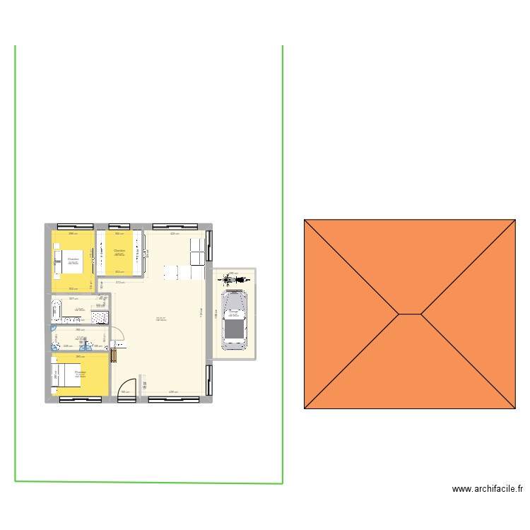 MAISON PATRICIA. Plan de 7 pièces et 132 m2