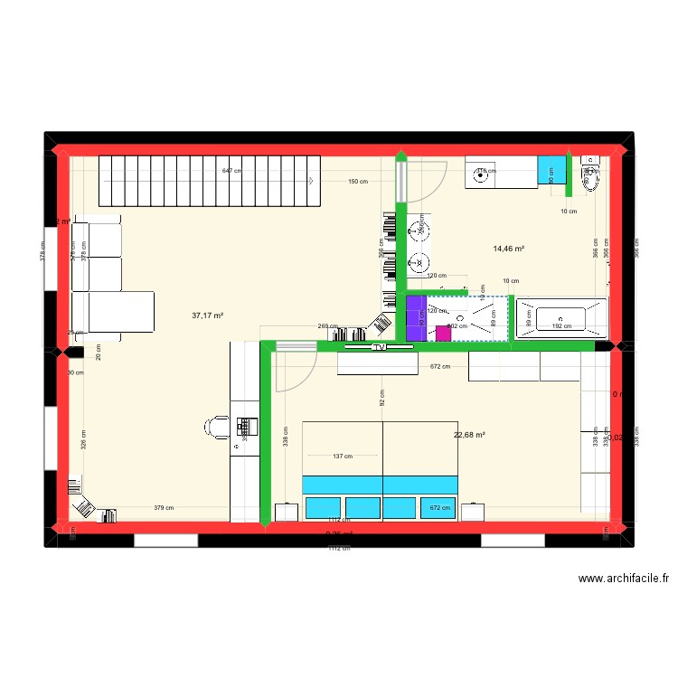 CTH - LAMARCHE - ETAGE . Plan de 7 pièces et 75 m2