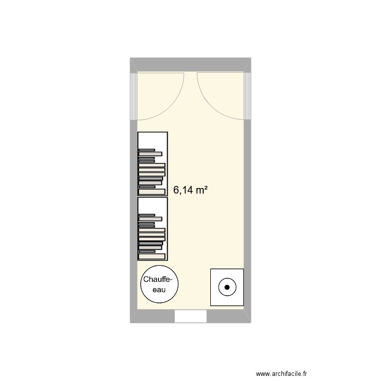 cellier. Plan de 1 pièce et 6 m2