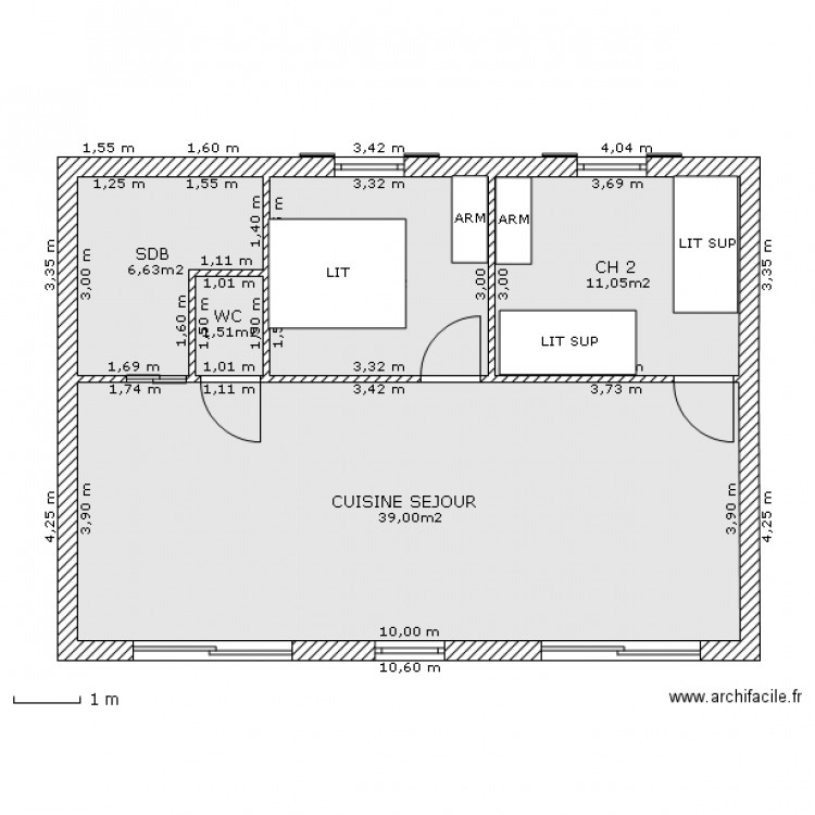 PLAN 70M2     . Plan de 0 pièce et 0 m2