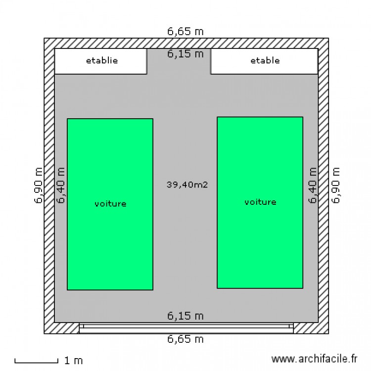 garage double. Plan de 0 pièce et 0 m2