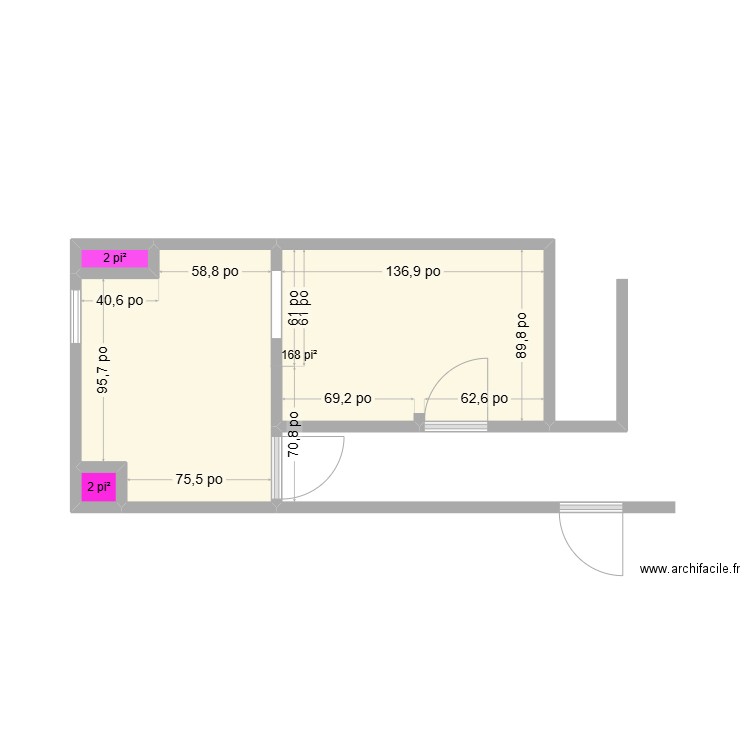 test jo 2. Plan de 3 pièces et 16 m2