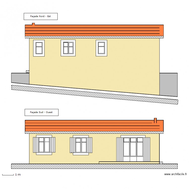 PCMI5_Plan des facades et des toitures.. Plan de 0 pièce et 0 m2