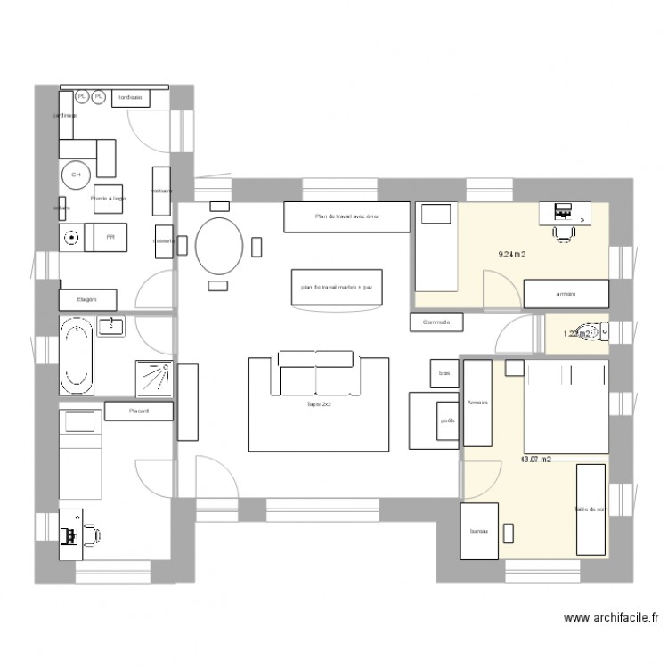 Plan maison Jocelyne Janvier 2016. Plan de 0 pièce et 0 m2