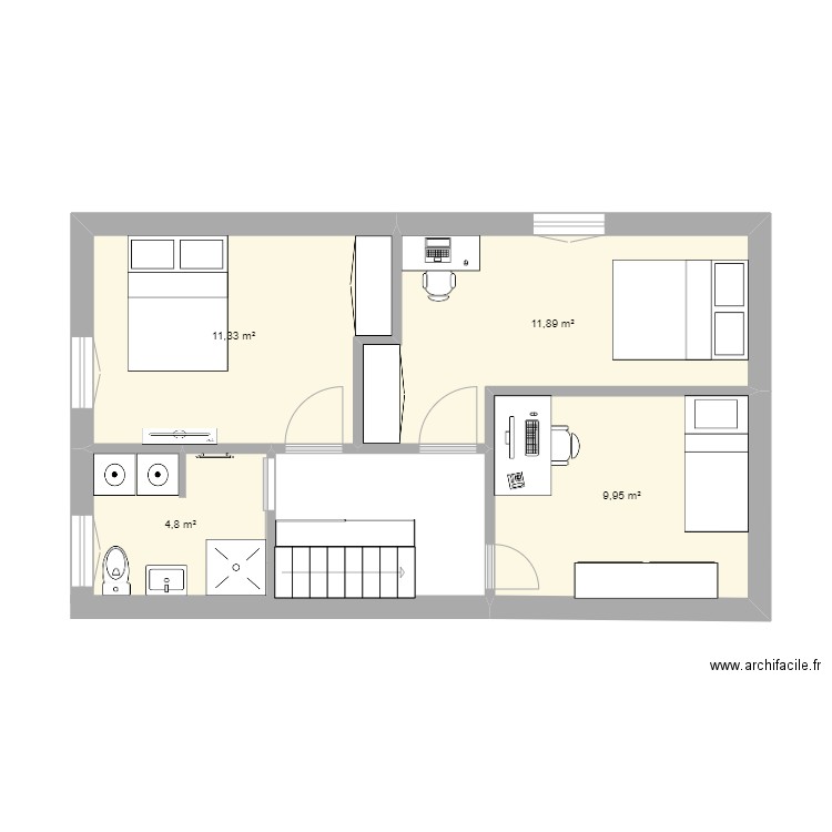 Cécile 17800 projet étage 1. Plan de 0 pièce et 0 m2