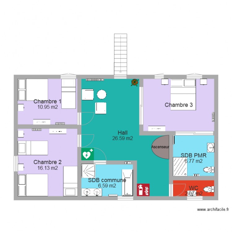 Aménagement Etage . Plan de 0 pièce et 0 m2