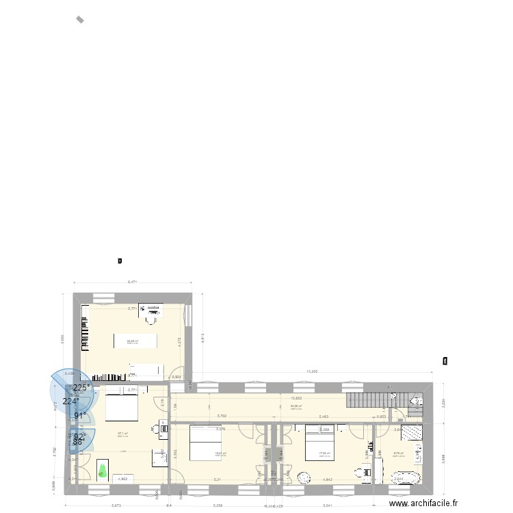 wimille 1ER ETAGE nouveau. Plan de 7 pièces et 120 m2