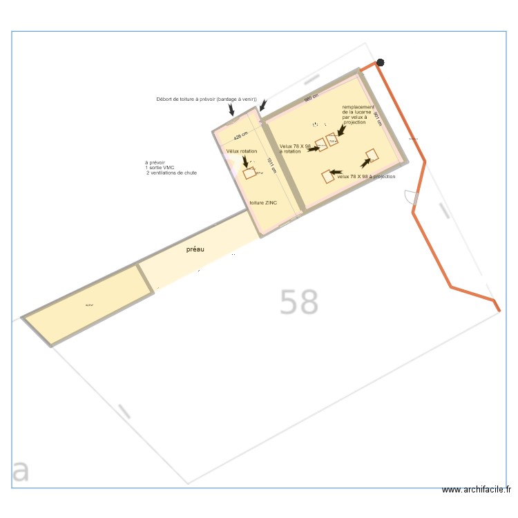 projet couverture. Plan de 0 pièce et 0 m2