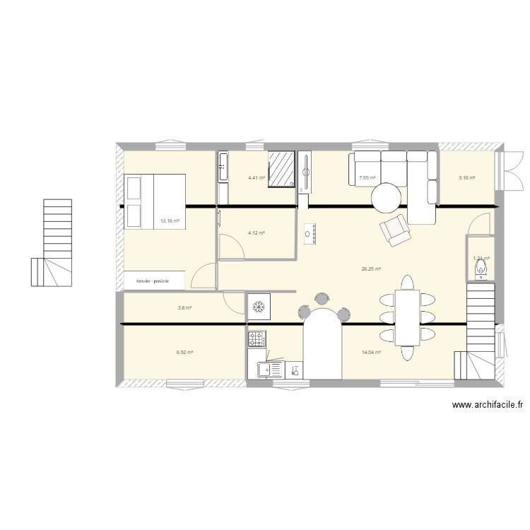 Rdc Maison Plan Dessiné Par Gfdf14