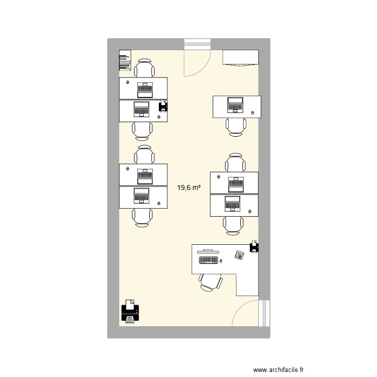 Plan bureau transport. Plan de 1 pièce et 20 m2