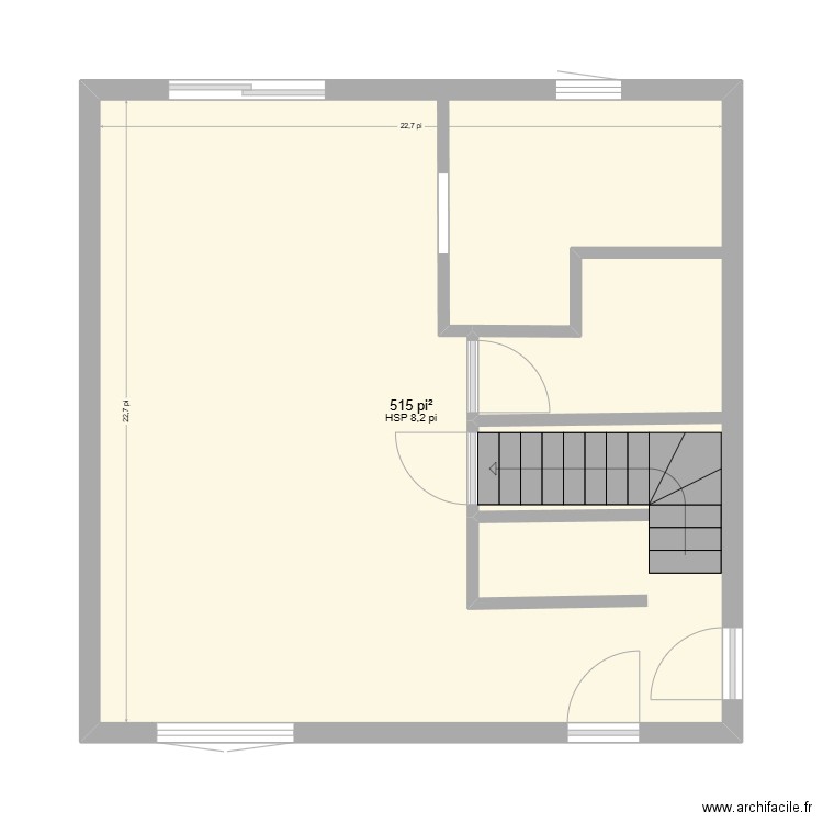 cuisine. Plan de 1 pièce et 48 m2