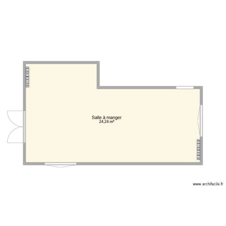 SALON. Plan de 1 pièce et 24 m2