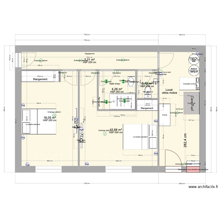 Rivarennes 122E. Plan de 6 pièces et 59 m2