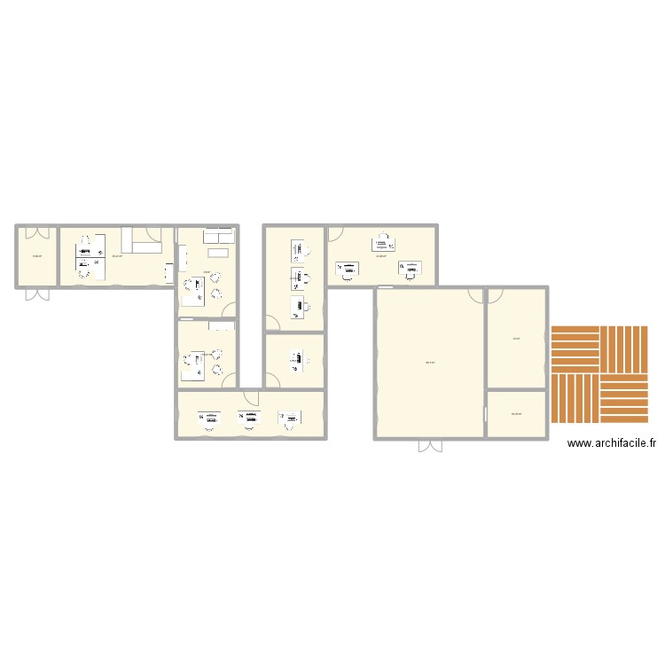 Esquisse ESIS. Plan de 11 pièces et 246 m2