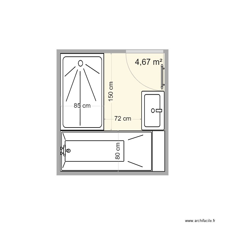 sdb dalman. Plan de 0 pièce et 0 m2