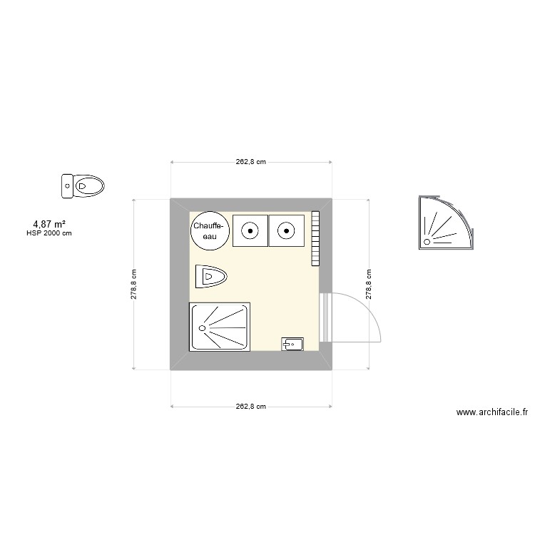 Salle de bain rez-de-chaussée . Plan de 0 pièce et 0 m2