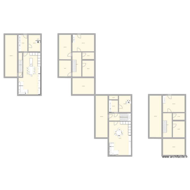 naninne. Plan de 24 pièces et 349 m2