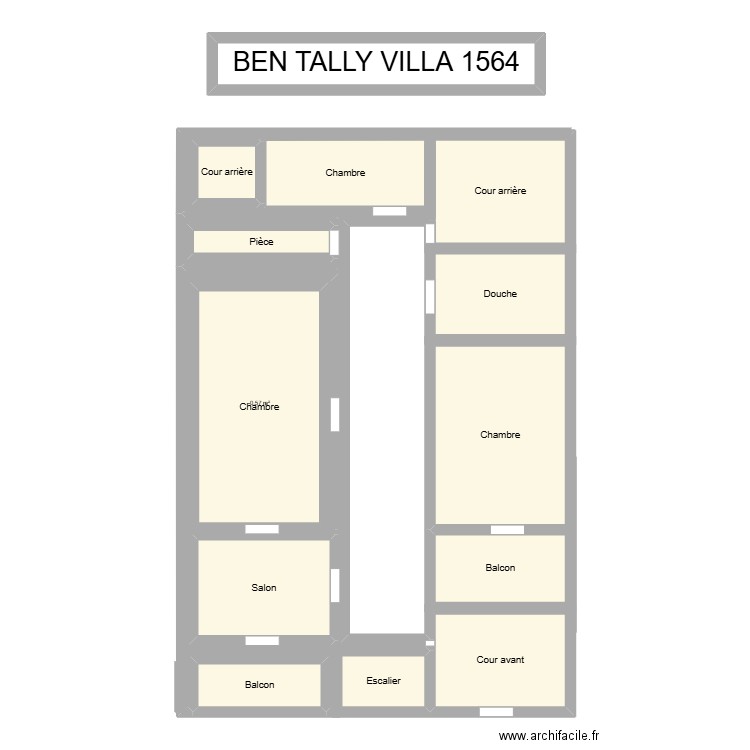 villa 1564. Plan de 14 pièces et 129 m2