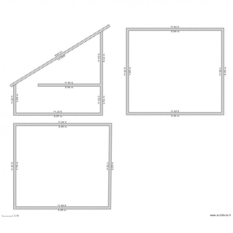 appart sud 1 pan. Plan de 0 pièce et 0 m2