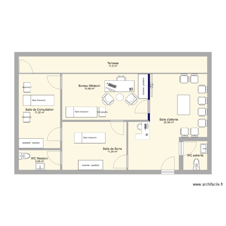 Cabinet médical. Plan de 0 pièce et 0 m2