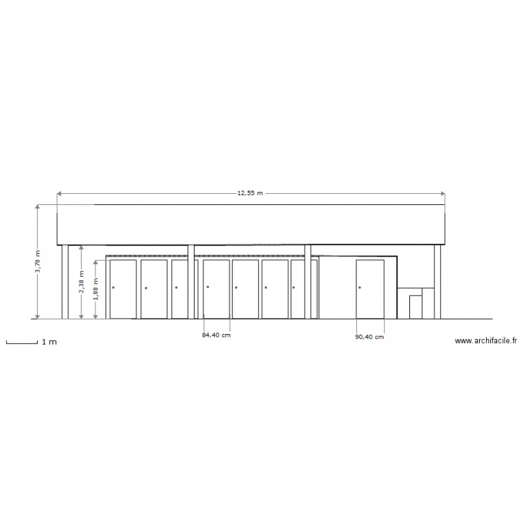 Sanitaire 2013 coté 1. Plan de 0 pièce et 0 m2