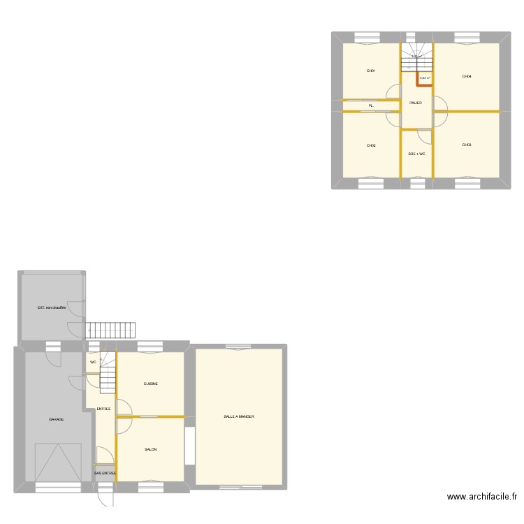 François MAHE. Plan de 17 pièces et 155 m2