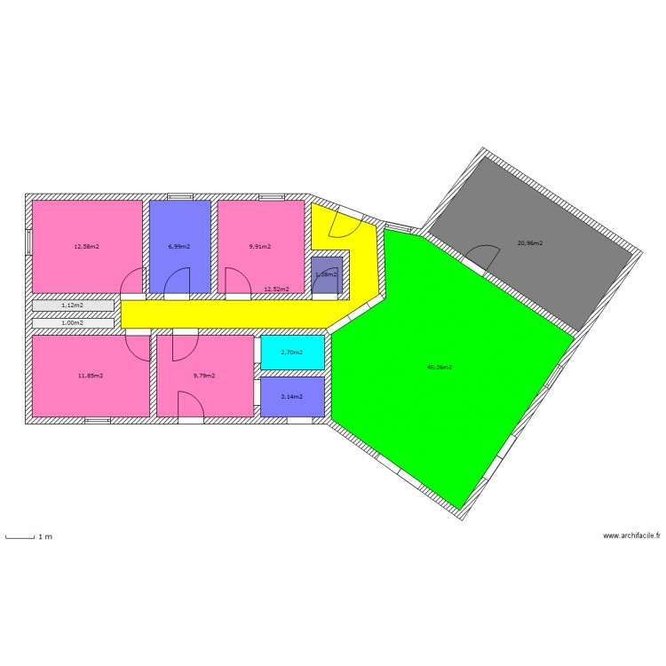 plan ebauche. Plan de 0 pièce et 0 m2