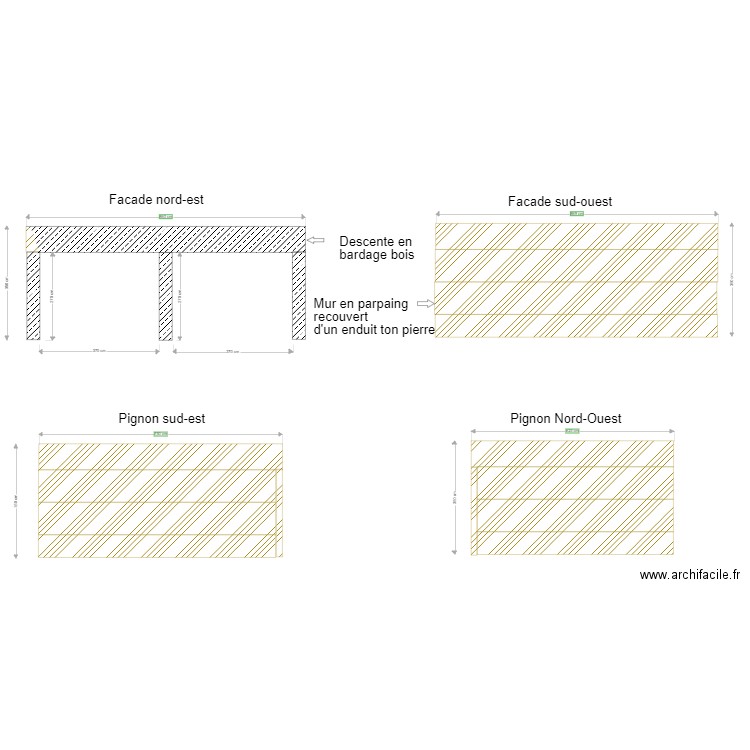 PLAN DES FACADES ET TOITURES CHARP. Plan de 0 pièce et 0 m2