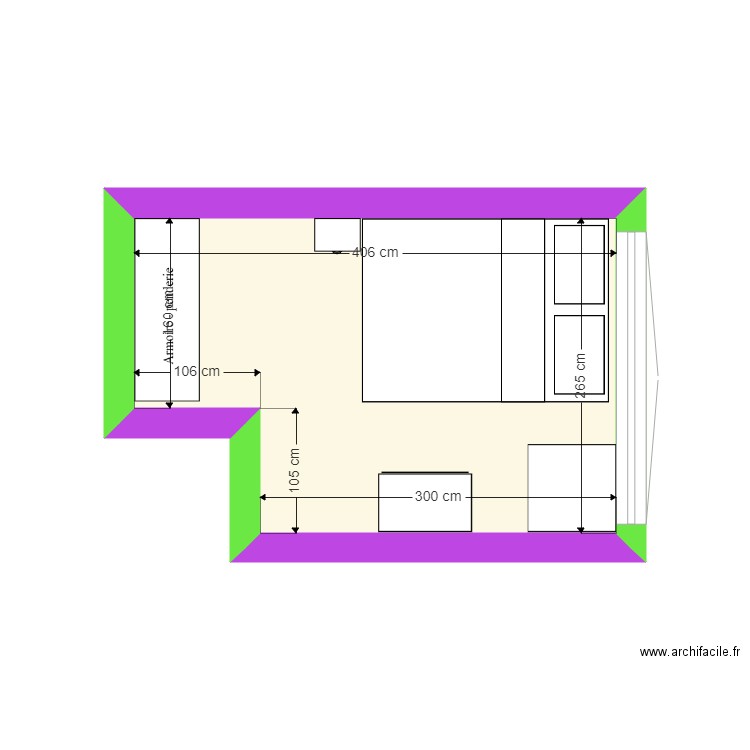 chambre. Plan de 0 pièce et 0 m2