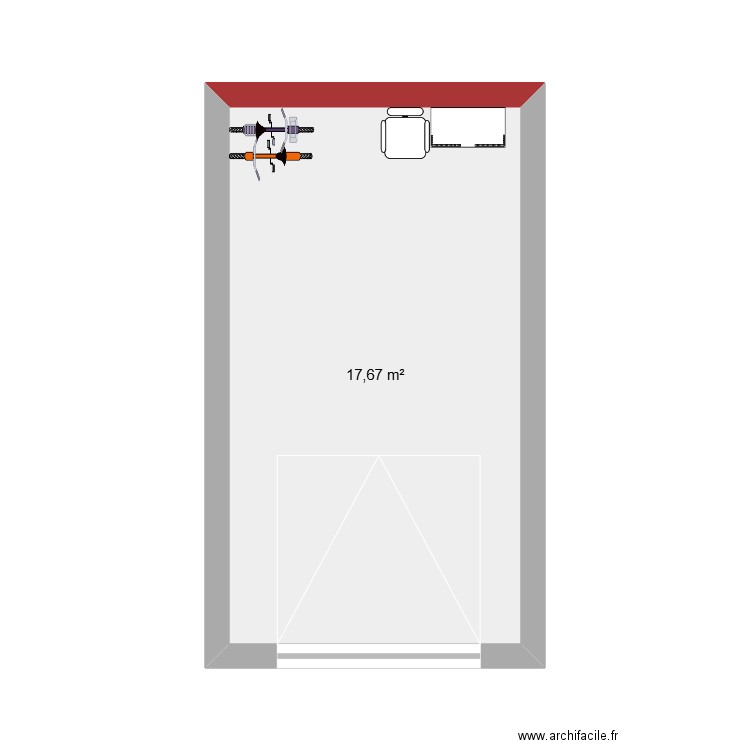 Garage. Plan de 1 pièce et 18 m2