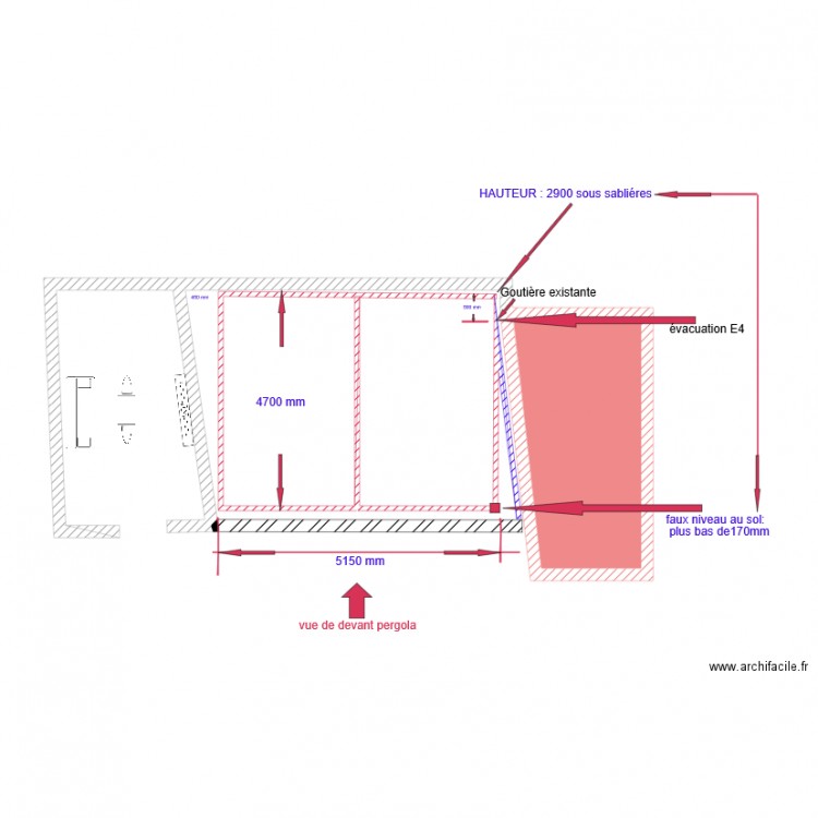 pergola maison. Plan de 0 pièce et 0 m2