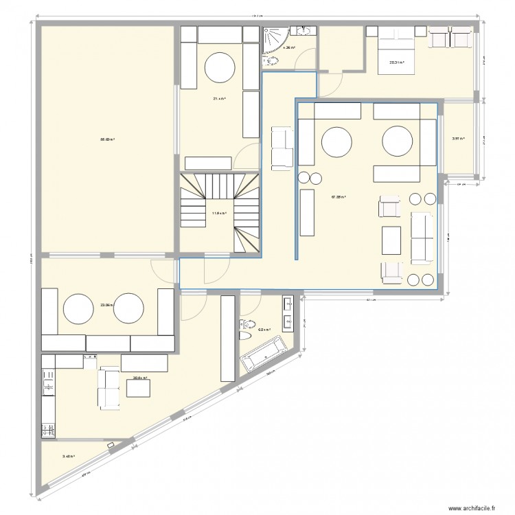 1er étage. Plan de 0 pièce et 0 m2