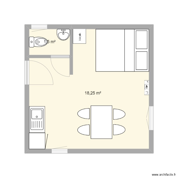 studio 2 20m2. Plan de 0 pièce et 0 m2