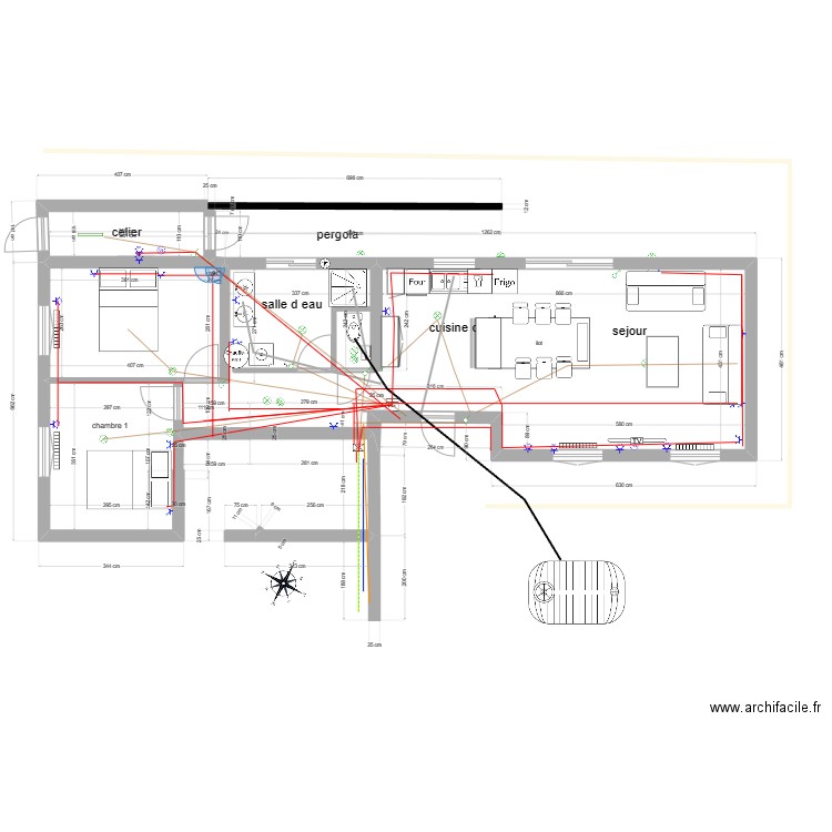 location t3 65 m2. Plan de 1 pièce et 11 m2