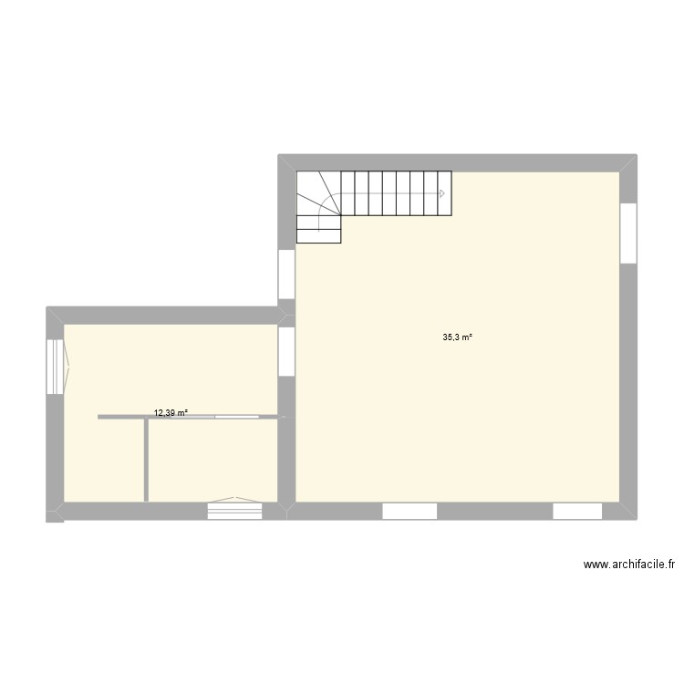 PlanMarie1. Plan de 2 pièces et 48 m2