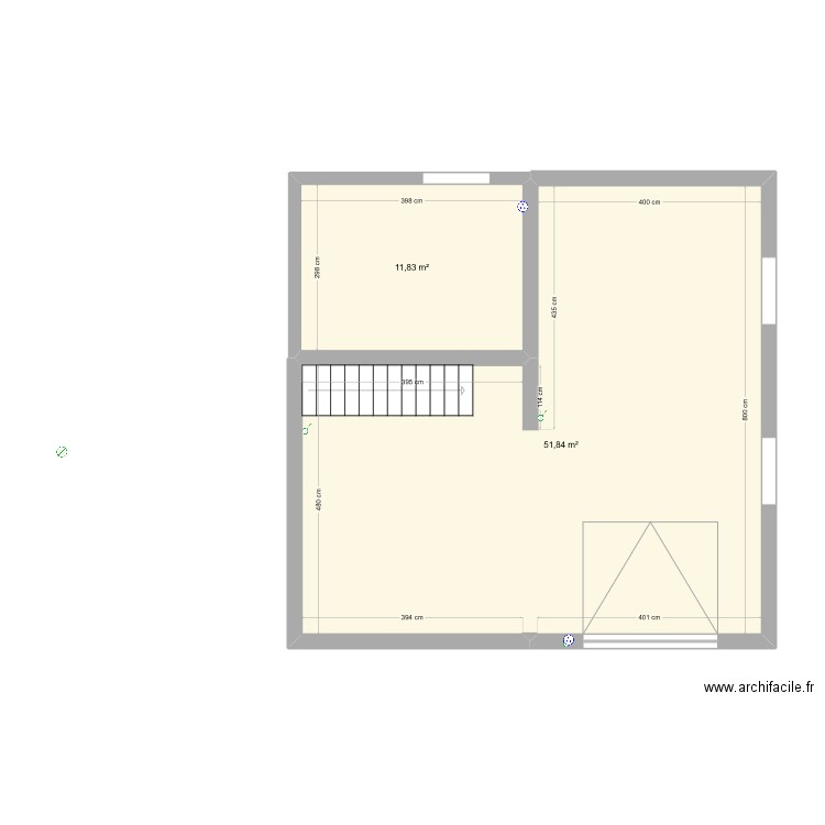 test 1 . Plan de 2 pièces et 64 m2