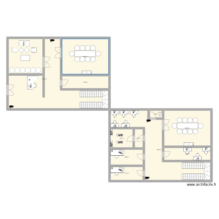 shema site projet. Plan de 11 pièces et 229 m2