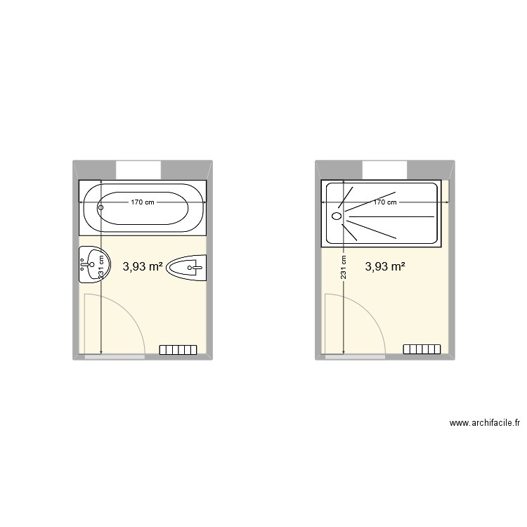 VIDAL André. Plan de 2 pièces et 8 m2