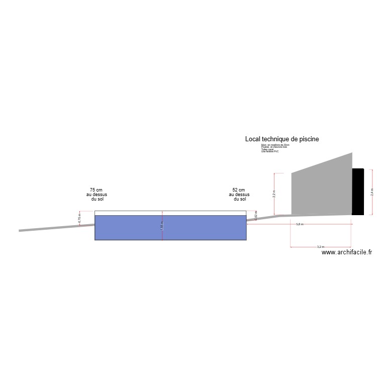 plan de coupe. Plan de 0 pièce et 0 m2