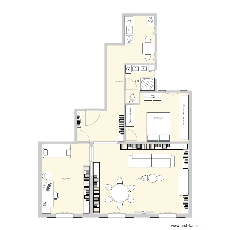 appart laurent 2. Plan de 0 pièce et 0 m2