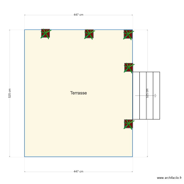 terasse. Plan de 0 pièce et 0 m2