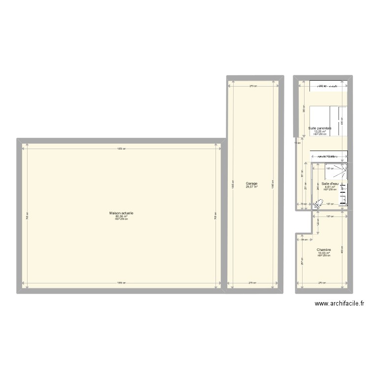 Agrandissement avec préau. Plan de 0 pièce et 0 m2