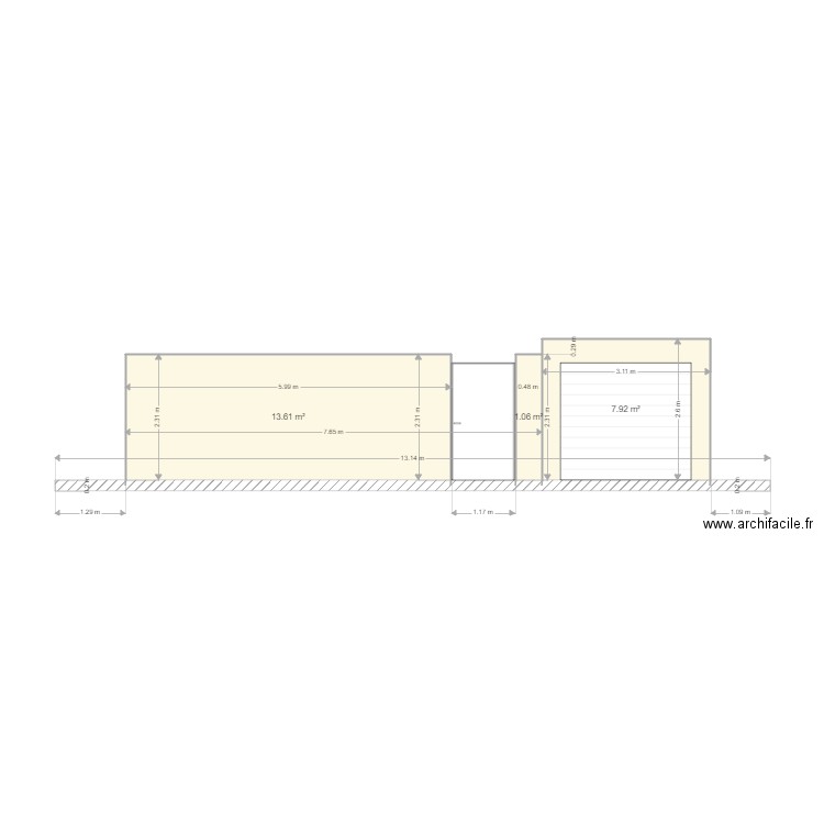 mur facade arrière . Plan de 0 pièce et 0 m2