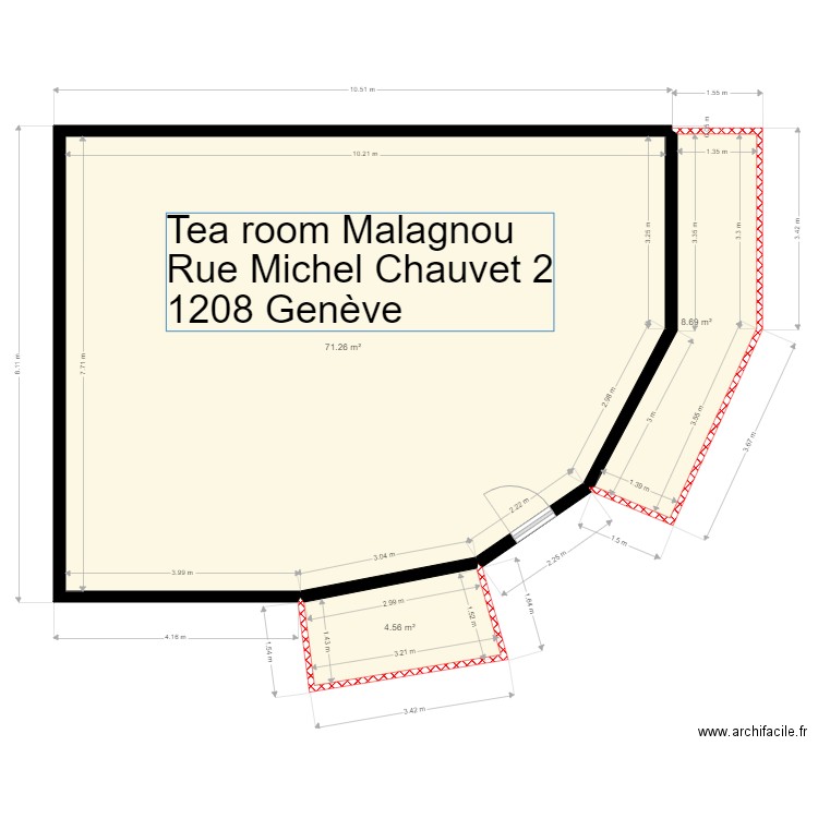 Tea room malagnou. Plan de 0 pièce et 0 m2